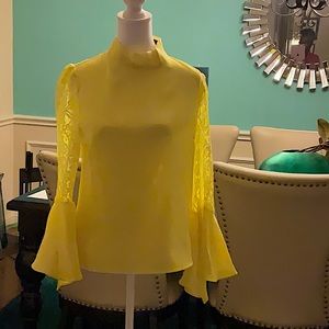 Bloomingdale’s Yellow Polyester and Lace Womenswear.